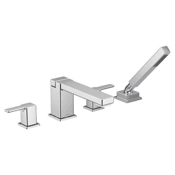 Two-Handle Roman Tub Faucet Includes Hand Shower